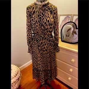 Leopard Print Maxi Dress - Brown/Black